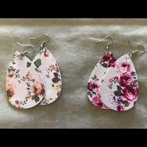 Floral Faux Leather earrings